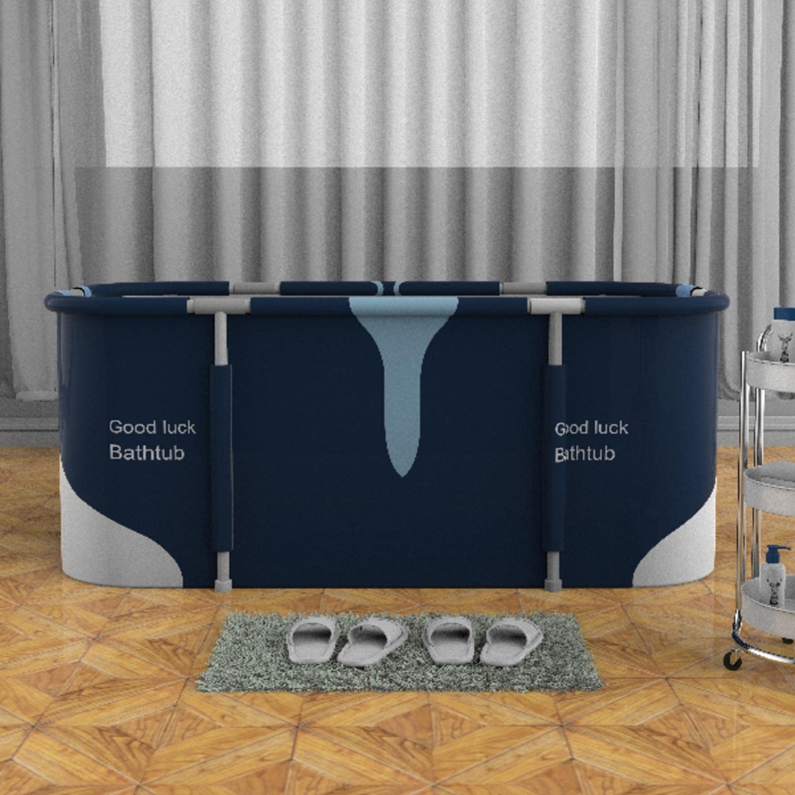 Vincente - Vasca da bagno pieghevole per adulti, portatile, non gonfiabile, in PVC/SPA, pieghevole, in plastica spessa, per adulti, sauna e bagno a vapore per adulti