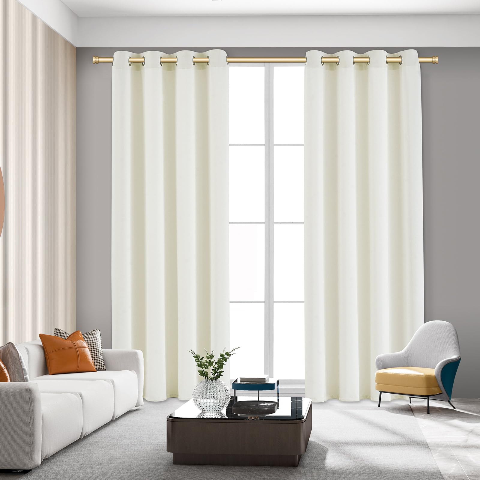 Industrial Double Curtain Rods For Windows - Adjustable 31 To 95 Inch, Heavy Duty Blackout Wrap Around Rods
