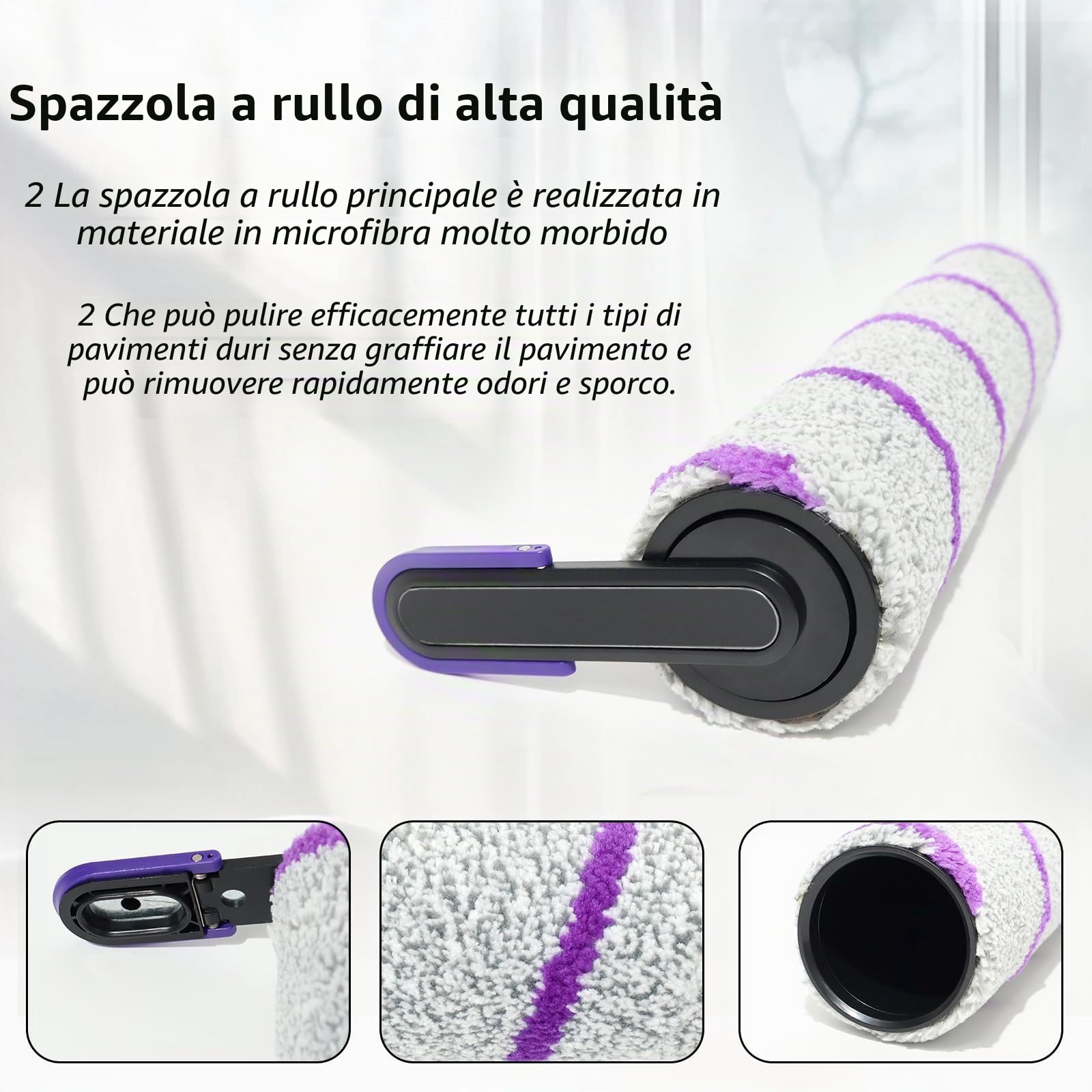 Spazzola a rullo di ricambio per Rowenta X-Clean 10, per Narwal S20 Pro accessori aspirapolvere per liquidi e solidi, rullo spazzola 2 + 2 filtri + spazzola di pulizia