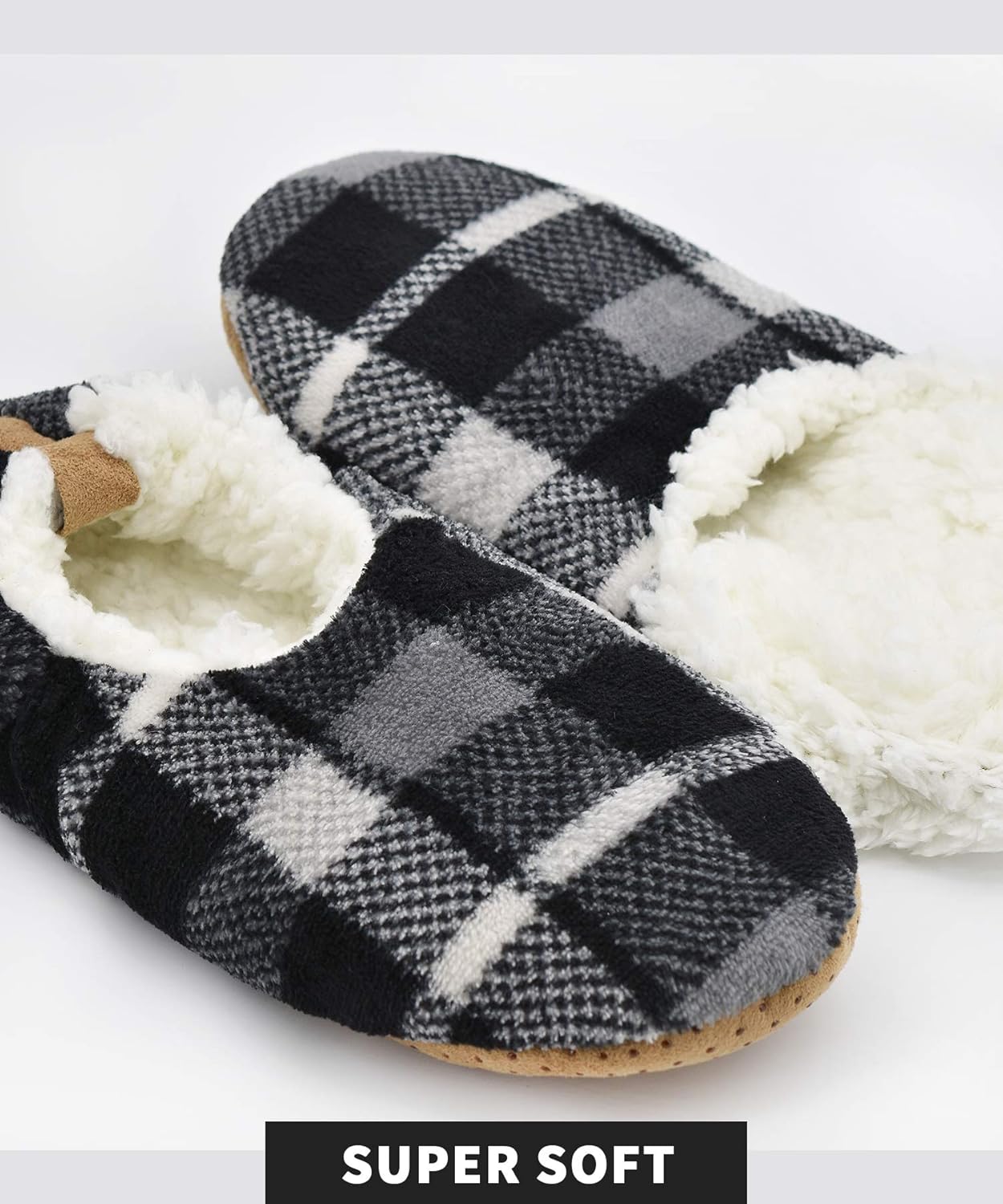 DICUIRD Mens Slipper Socks With Non Skid Bottoms, Warm Slipper Socks With Grippers For Men, Fuzzy House Knit Slippers - Image 6