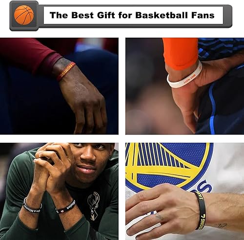 Miniatura 4 de HMWIWAR Basketball Silicone-Wristbands Star-Lanyard Idol-Keychain, Cool Rubber-Bracelet Lanyards Keychain for Men & Boys Fans