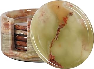 12 Bathroom Counter Ideas for Clean Organized Stylish Surfaces 32 Marble Coasters Set of 6 Green Onyx 3.5 Inch Round Coaster for Drinks wi...