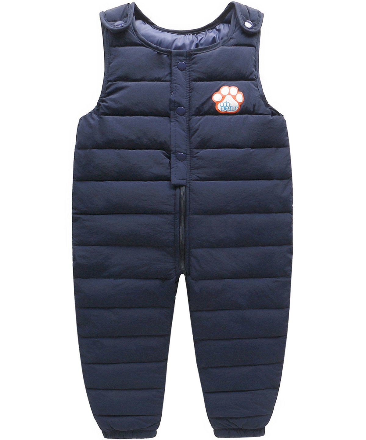Baby Girls Boys One Piece Bear Paw Winter Warm Sleeveless Puffer Jumpsuit Snowsuit Romper 4T Navy