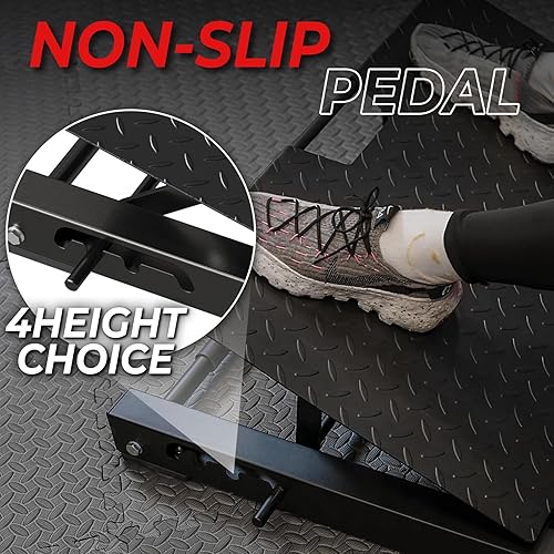 Miniatura 5 de GMWD Máquina de empuje de cadera, máquina de puente de glúteos cargada con placa de 800 libras con soporte para peso, equipo de ejercicio de glúteos