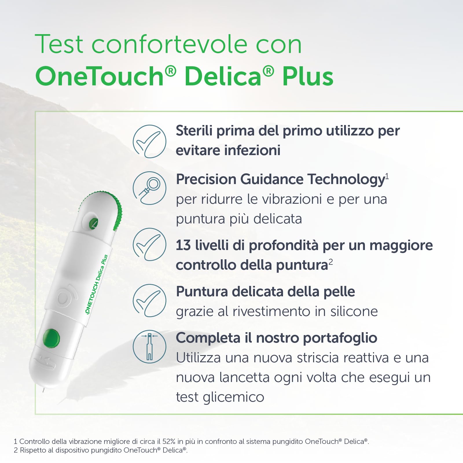OneTouch® Delica® Plus lancette sterili per test glicemico per l’automonitoraggio della glicemia I 25 lancette sterili I Test glicemico a casa o in viaggio I 1 Confezione con 25 lancette sterili