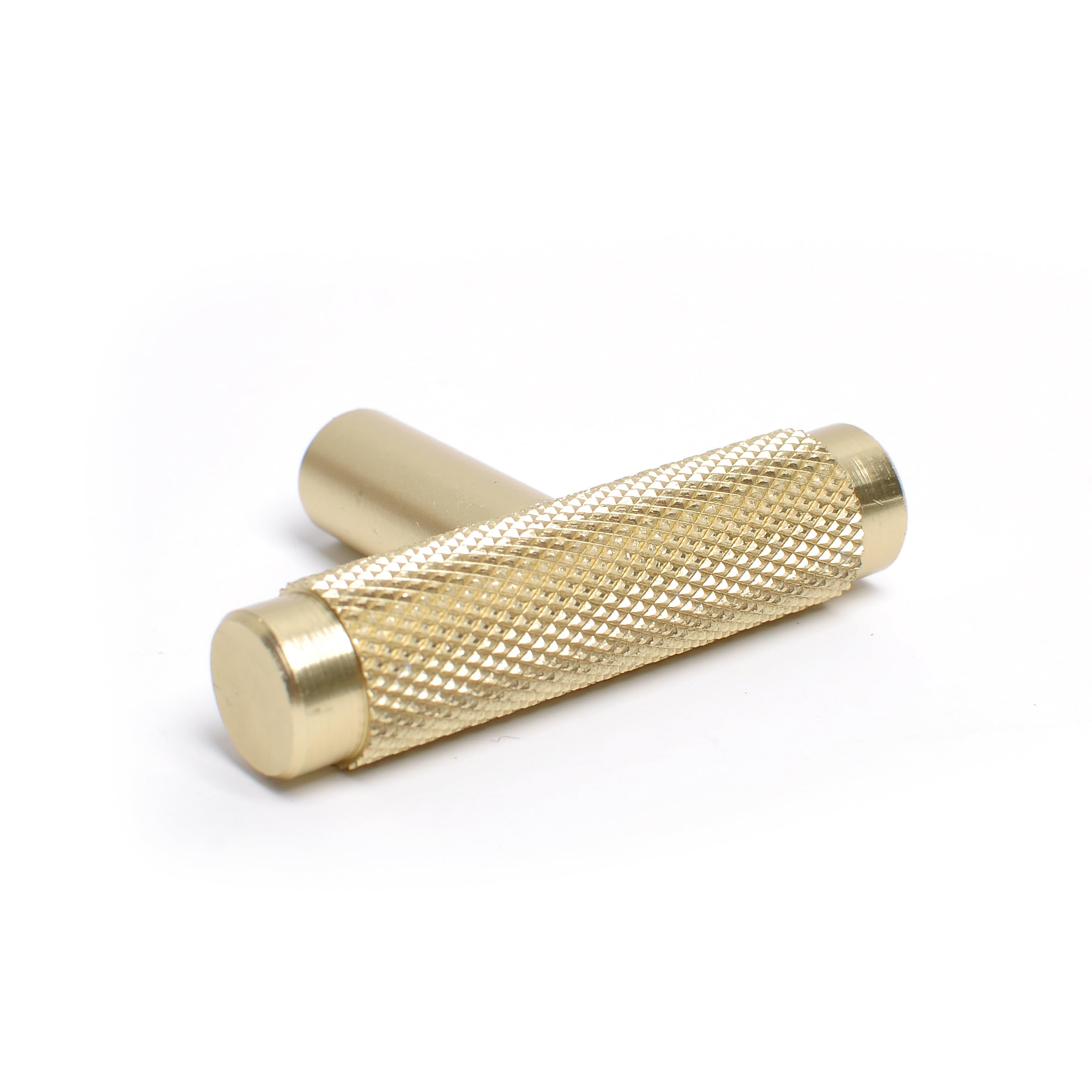 BSM Marketing Knurled T Bar Gold Modern Kitchen Cupboard Cabinet Drawer Bar Door Handle Knob (1, Knob) - Image 3