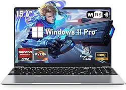 Laptop para jogos, laptop de 15,6 polegadas, RAM de 32 GB SSD de 1 TB, AMD Ryzen 5 7430U (até 4,3 GHz, Beat 5700U), gráficos AMD Radeon, tela FHD 1920 x 1080 de 15,6 polegadas, WiFi 5, BT5.0