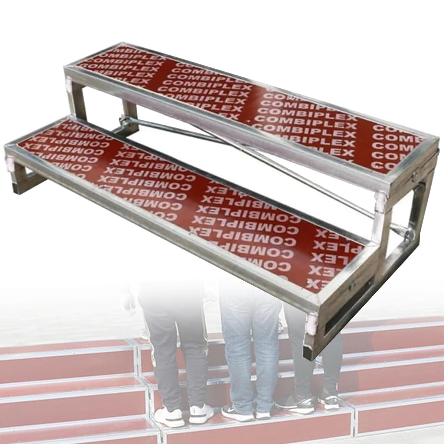 GLBMXDD Portable Choral Risers Choir Stairs Platform,1/2 Level Tiered Tread Steps,for Classroom Church Group Photo Lectern Podium Staircase Stand Tiered Tread Steps Ordinary-2Tiers