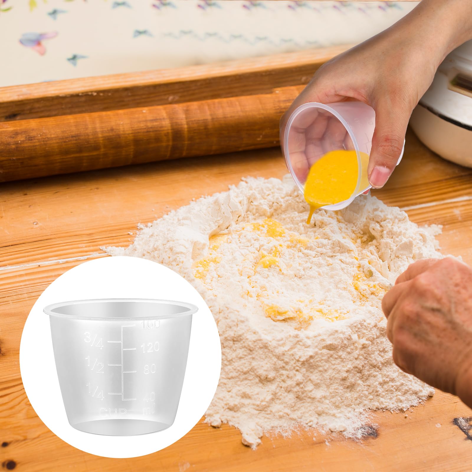 3 vasos medidores transparentes de plástico, 5.4 fl oz, taza de arroz, taza pequeña para lavandería, repuesto para medir arroz e ingredientes líquidos secos 6