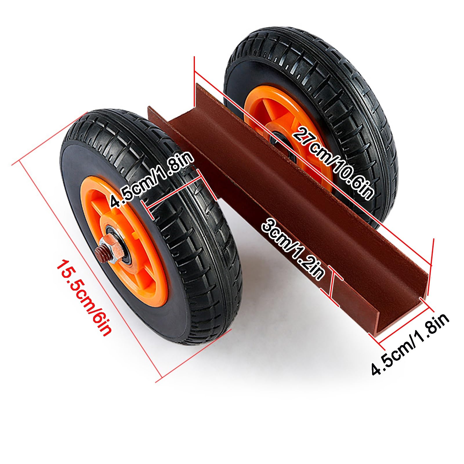 Heavy-Du - Carro de herramientas de 200 kg con neumáticos de goma sólida para todo terreno (15,2 cm/20,3 cm) - Carro de manejo de materiales profesionales para puertas de madera y paneles de yeso