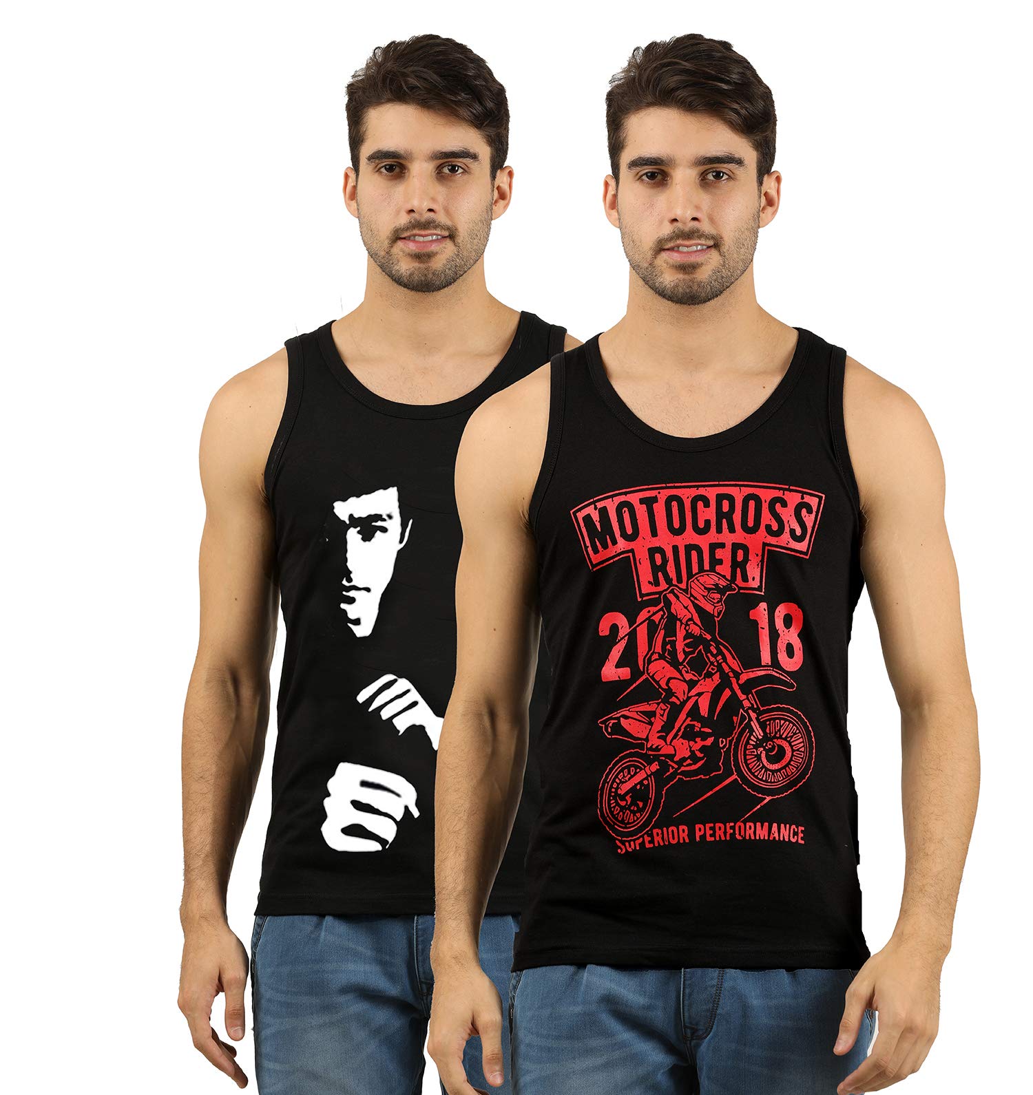 the archer Men's Printed Sleeveless Vest Combo (LEE, Bike, Large) - Pack of 2-picture-17