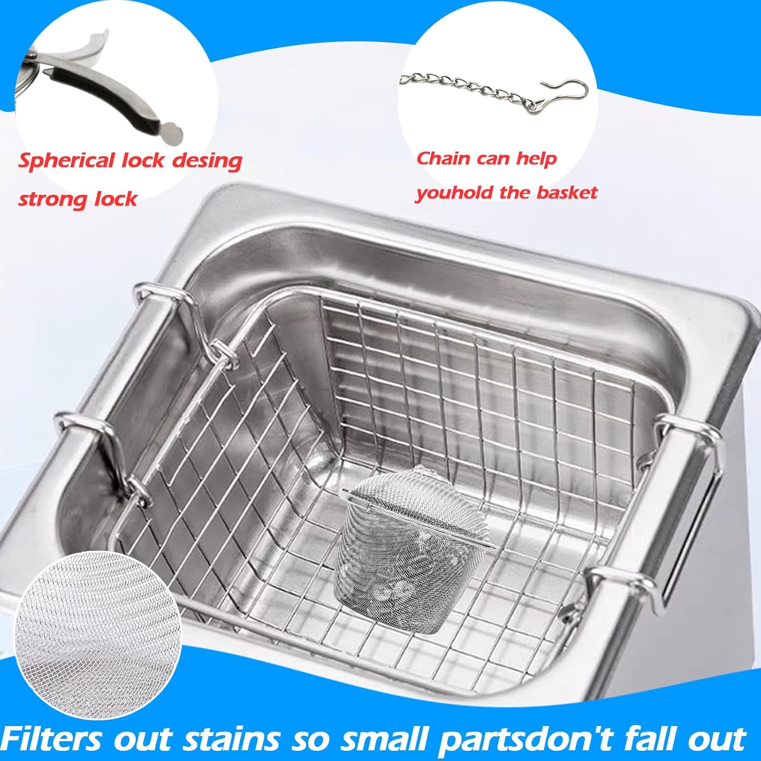 4PC SUltrasonic Cleaner Baskets for Small Parts, Cylinder Stainless Steel Basket for Ultrasonic Jewelry Cleaner, Jewelry Steam Cleaner Basket,Ultrasonic Parts Cleaner, Jewelry Steamer（4 Sizes）