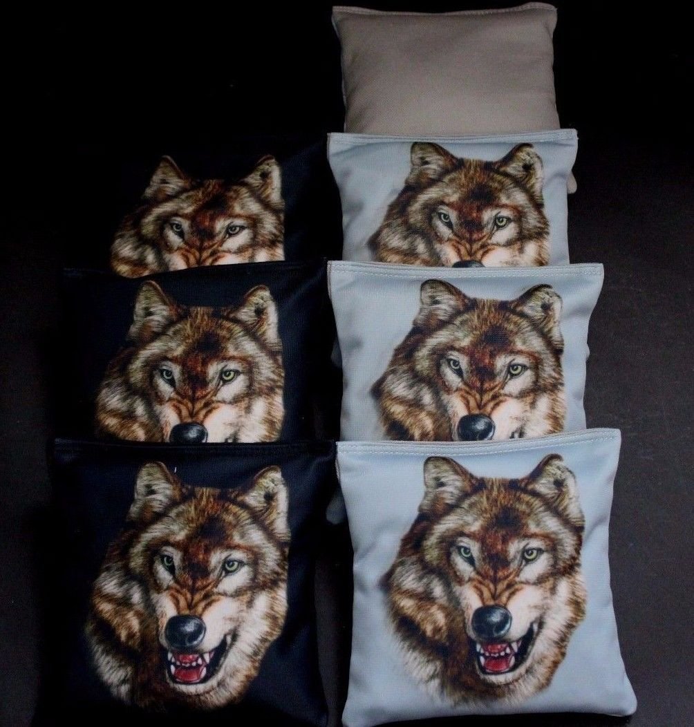 BackYardGamesUSA Bengal Tiger Predator Hunting RED Black Set of 8 Regulation Custom Cornhole Bags B207