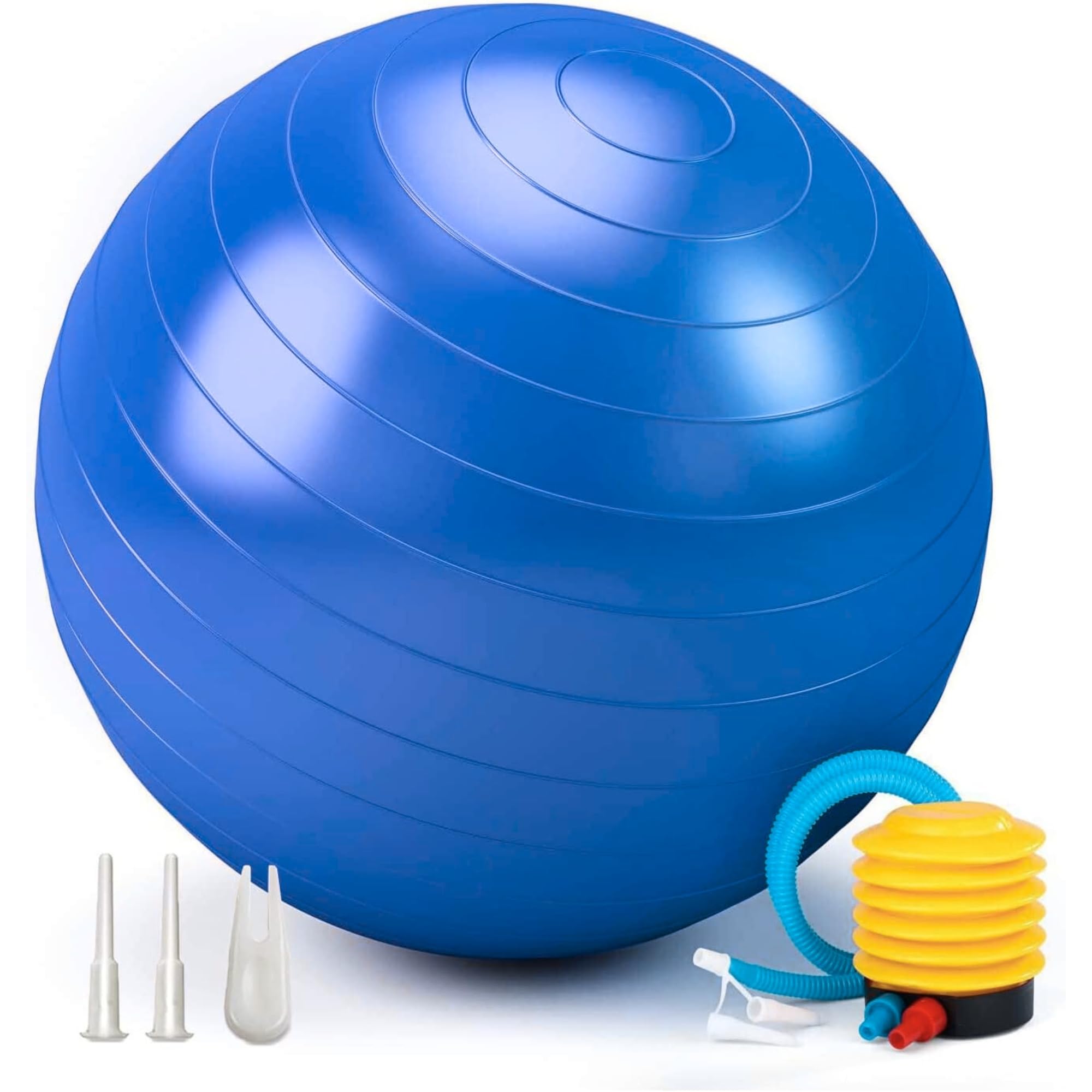 Exercise Ball 65cm 55cm 75cm, Anti-Burst Extra Thick Birthing Pregnancy Ball with Pump, Fitness Yoga Gym Balls for Adults, Exercise Balls for Labour, Stability, Pilates, Balance, Home Workout (Blue)