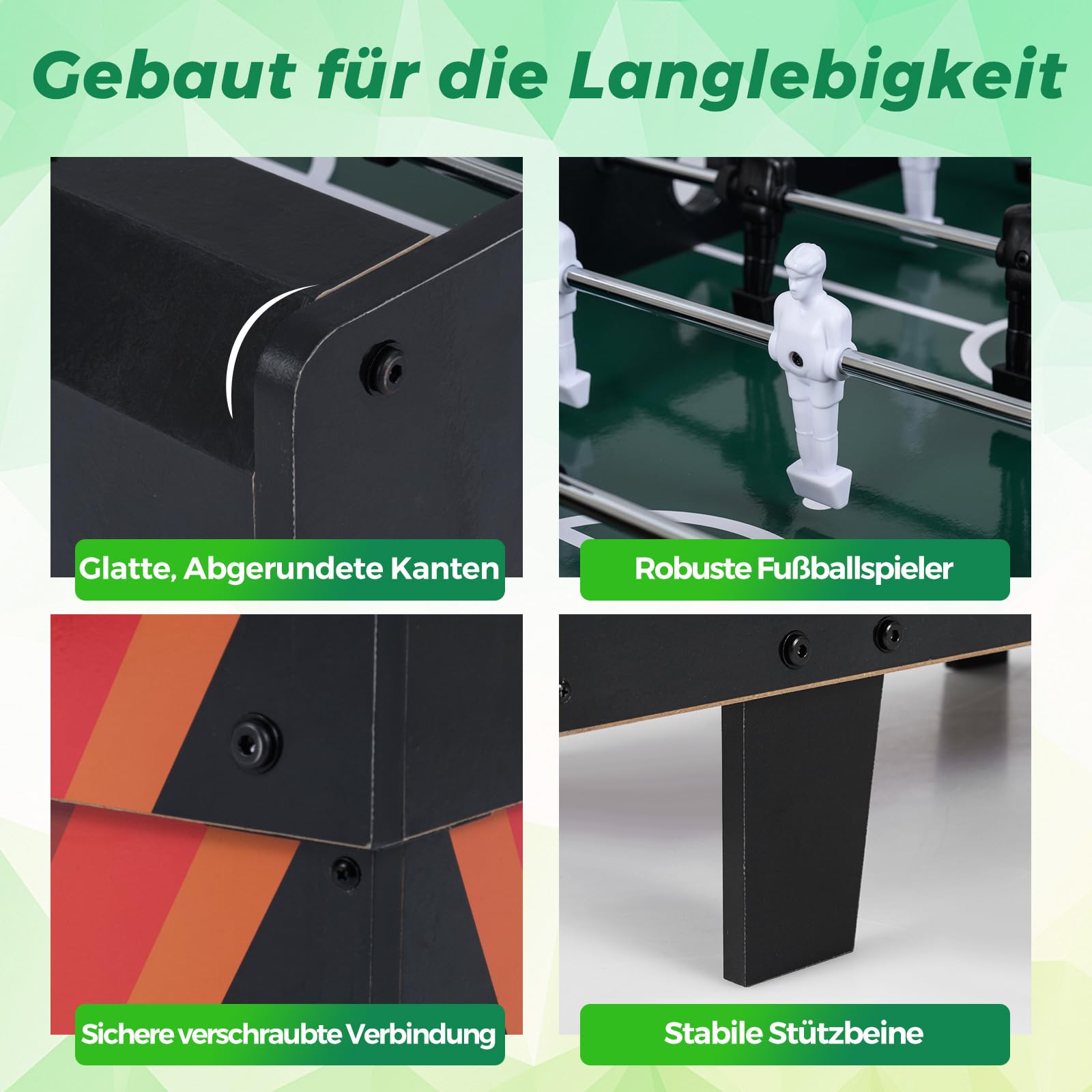 COSTWAY 4 in 1 Spieltisch, Tischkicker & Billard & Air Hockey & Tischtennis, Multifunktionstisch aus Holz, Tischfußball für Spielzimmer, Bars, Kickertisch für Kinder, Erwachsene