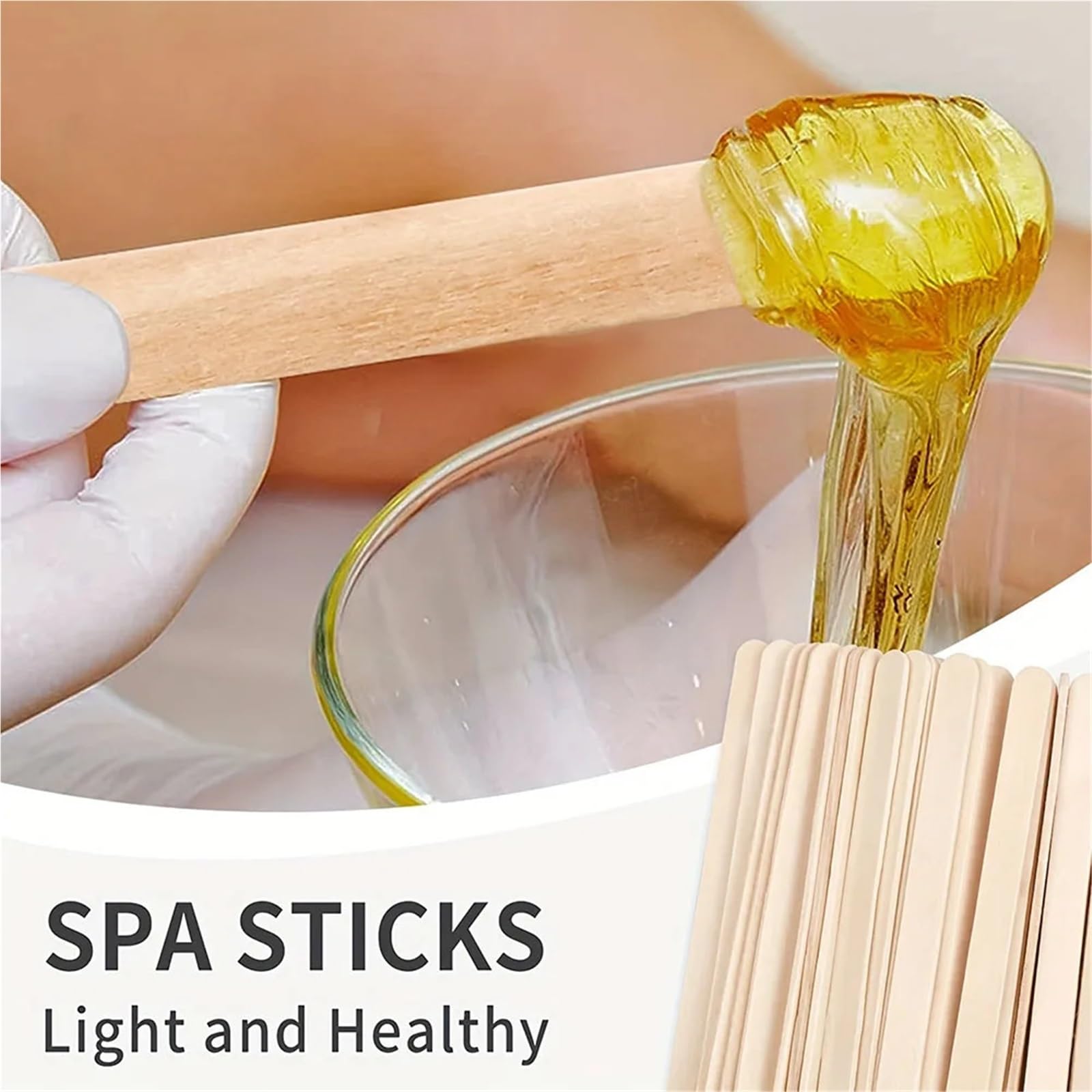 Bastoncini di cera in legno, 500 pezzi, bastoncini di cera multiuso, spatole per depilazione bastoncini artigianali in legno per mescolare corpo gambe viso