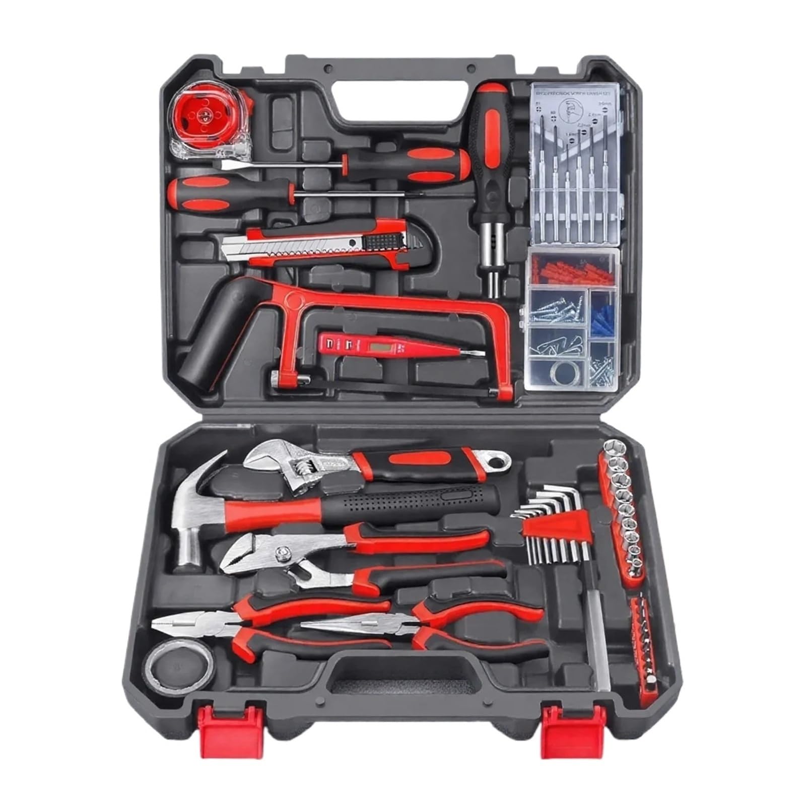 19/43/120 pezzi kit di utensili manuali set con cassetta degli attrezzi multifunzionale for uso domestico fai da te con cacciavite martello chiave pinze nastro