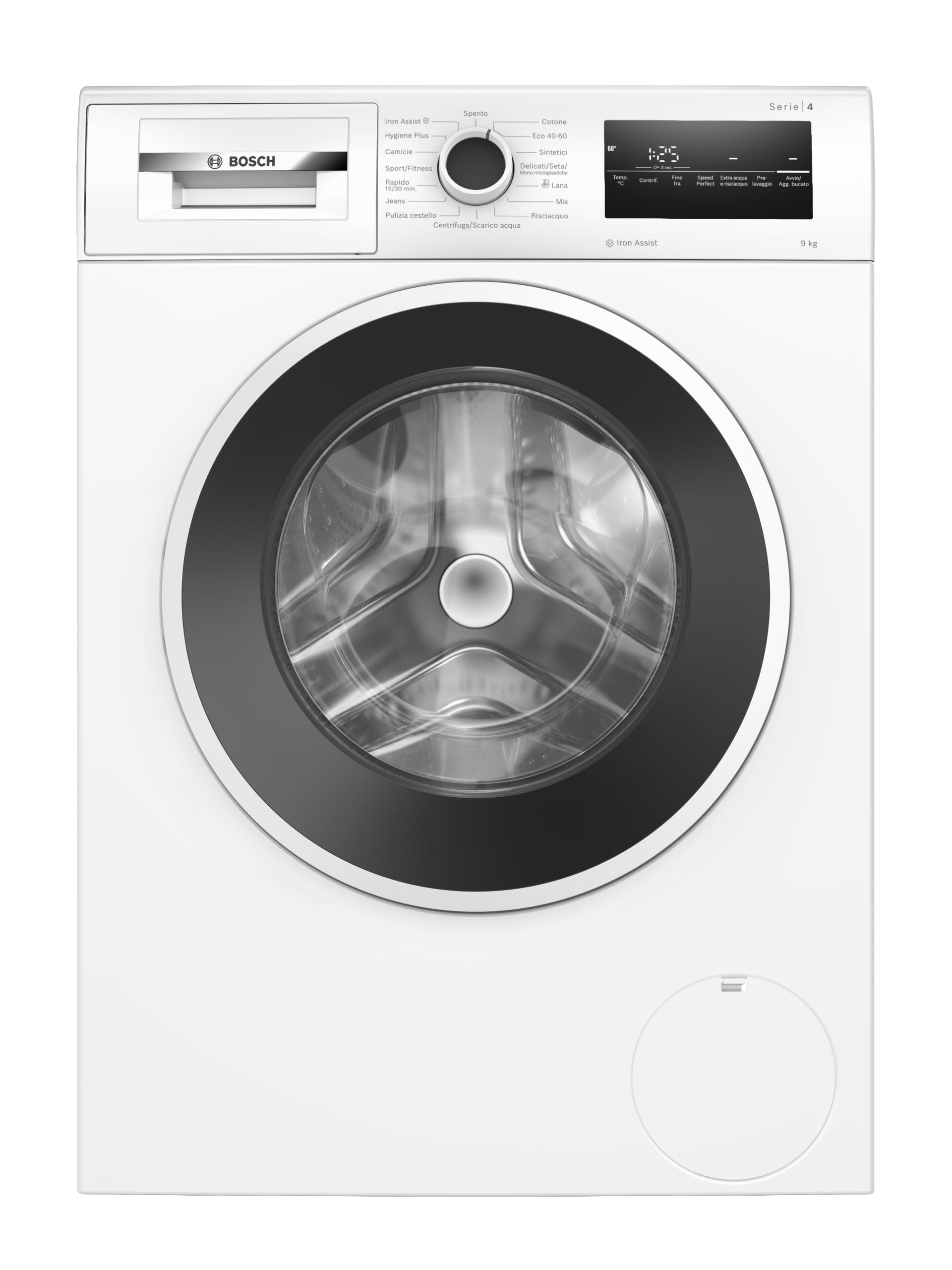 Bosch WAN28229IT Serie 4 Lavatrice 9kg 1400 giri/min Bianco Classe A | Lavatrice con vapore, Riconoscimento del carico, Motore silenzioso e duraturo con 10 anni di assistenza, Made in Europe