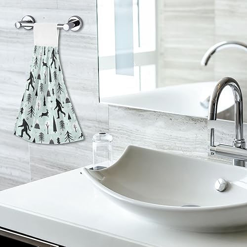 Miniatura 6 de Bigfoot Jackalope - Toalla de cocina, 2 piezas, toalla de mano súper suave, absorbente, secado para colgar en el baño, granja, mesa, decoración del