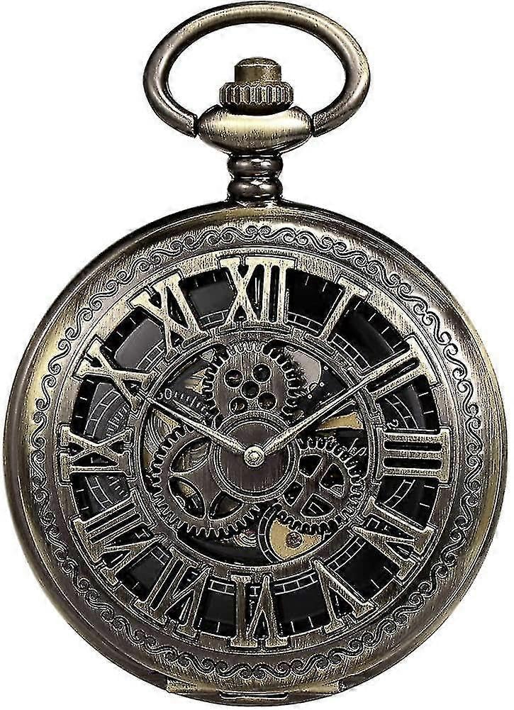 Orologio da taschino da uomo, analogico, al quarzo, con collana e catena