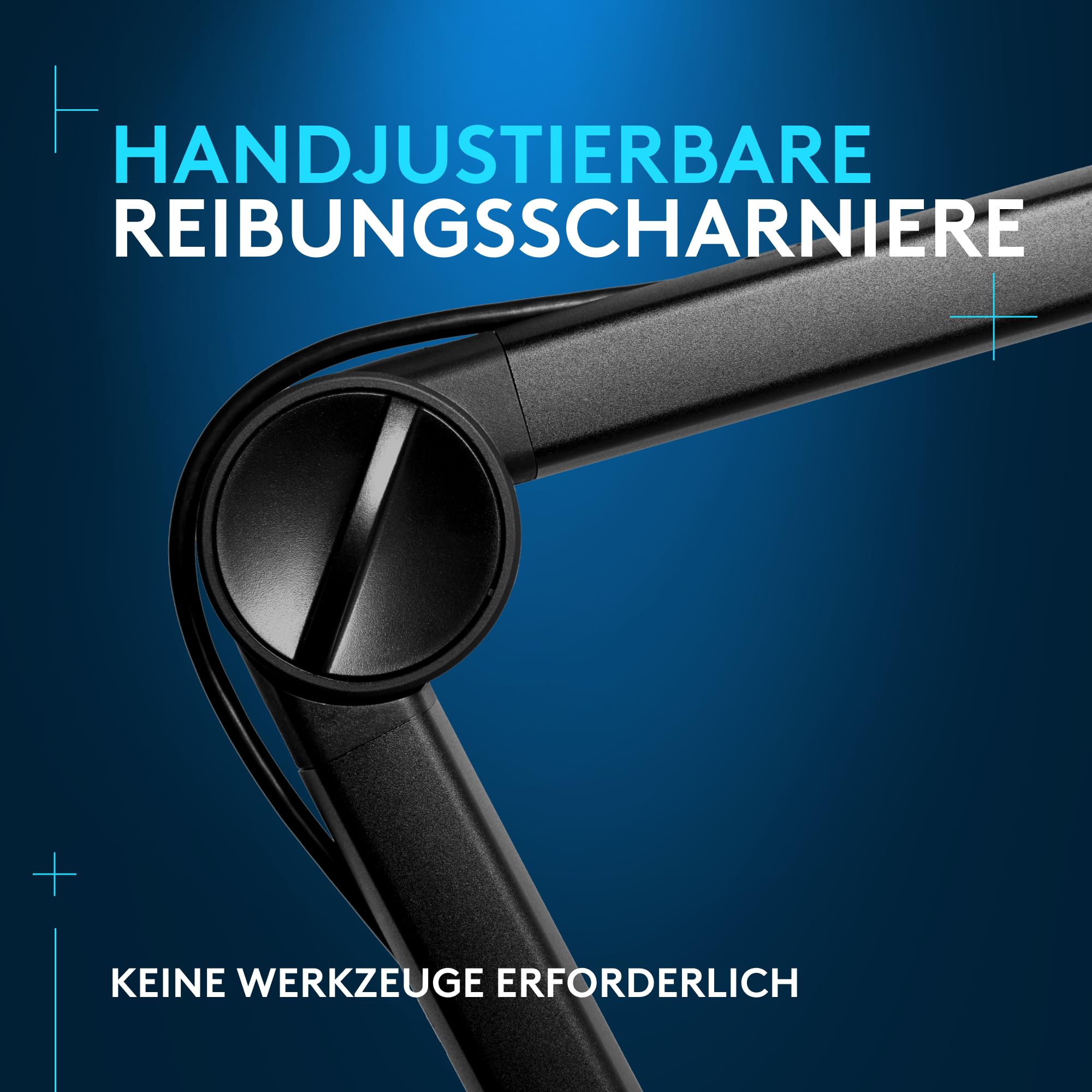 Logitech G Compass Premium-Broadcast-Mikrofonschwenkarm | Interne Federn, Desktop-Klemme, integriertes Kabelmanagement, für Aufnahme, Gaming, Streaming - Schwarz