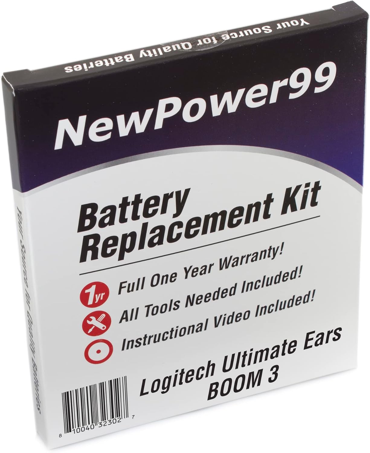 NP99sp NewPower99 Battery Kit for Logitech Ultimate Ears Boom 3 with Tools, How-to Video and Long Life Battery