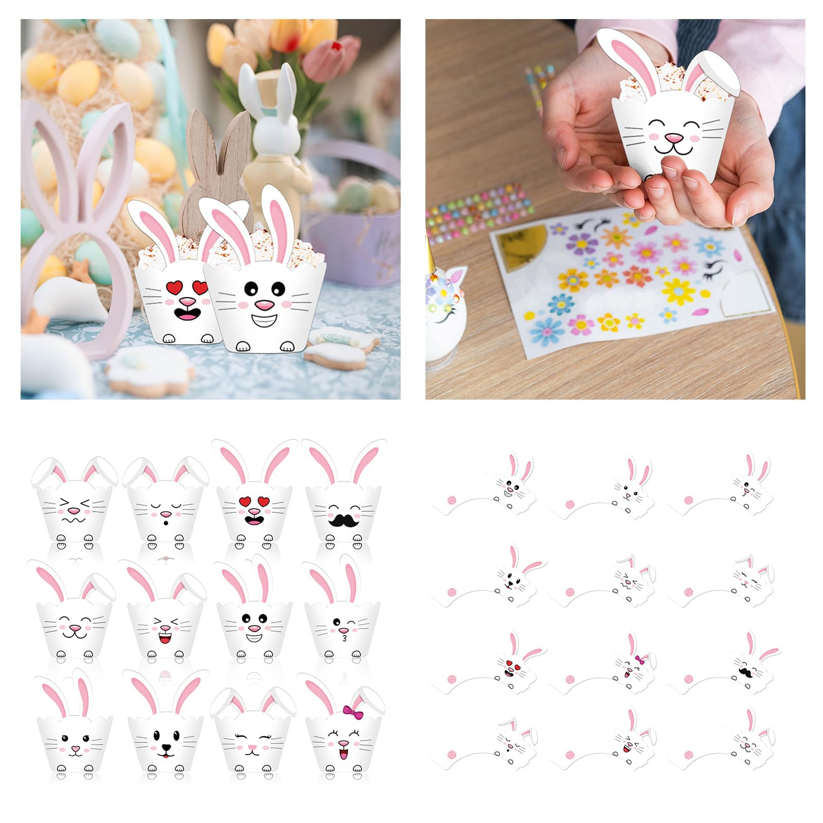 Amazon.co.jp: 120イースターのウサギのテーマカップケーキトッパー
