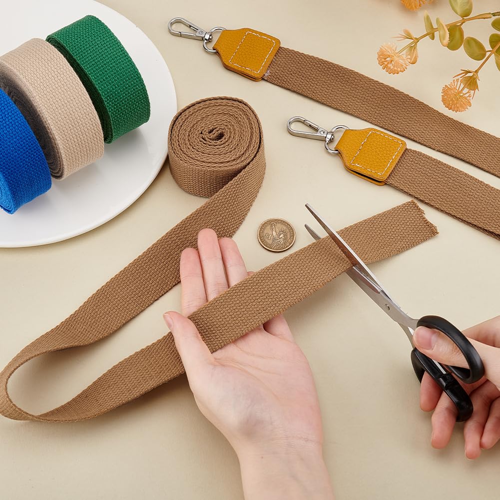 PH Pandahall 16 Iarde Nastro di Cotone 8 Colori Cinghie di Fettuccia 38mm di Larghezza Nastro di Twill per Cucire Indumenti Arti e Mestieri Cinghie della Borsa