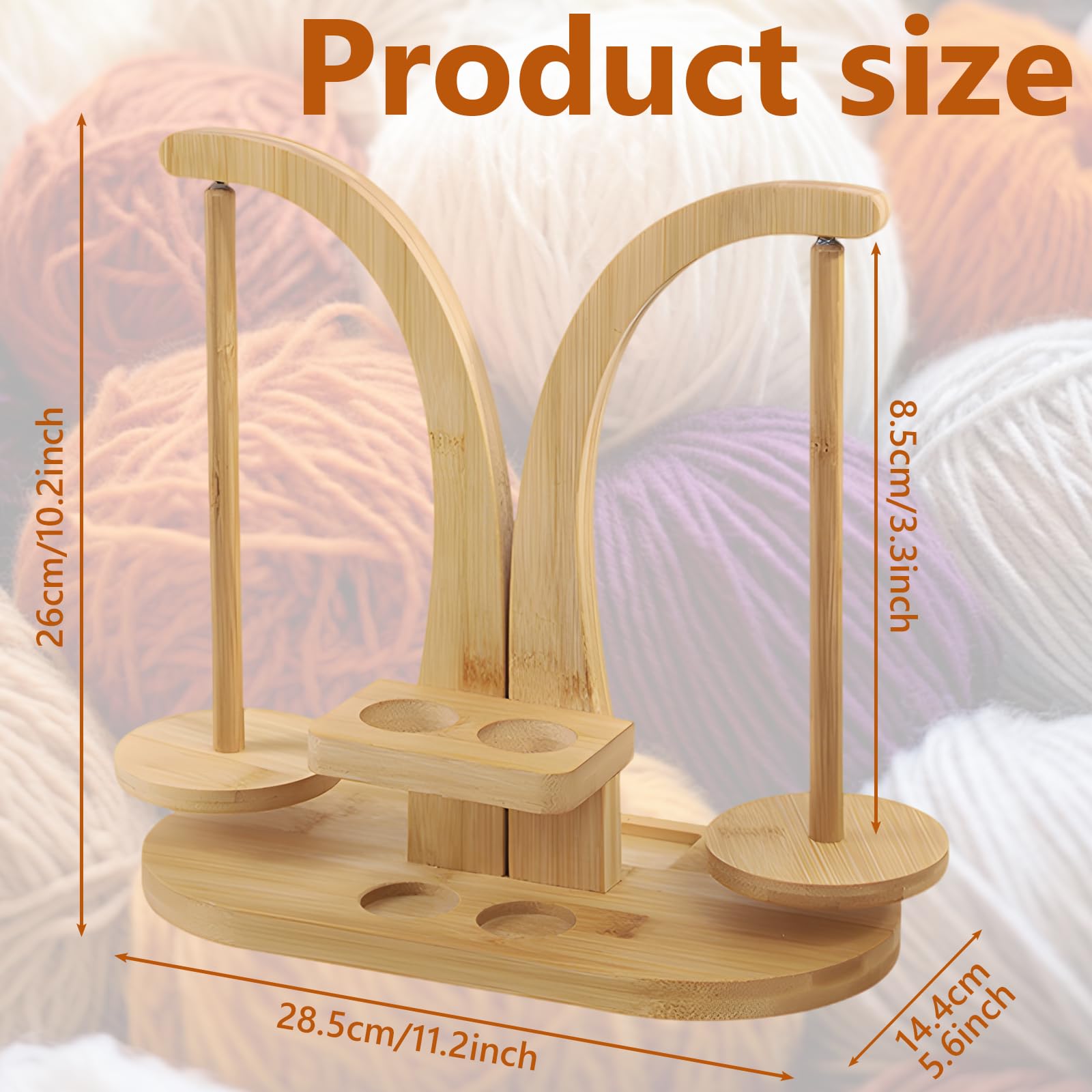 Yarn Holder Portable Magnetic Wool Holder Crocheting & Knitting Wooden Yarn Dispenser - Image 3