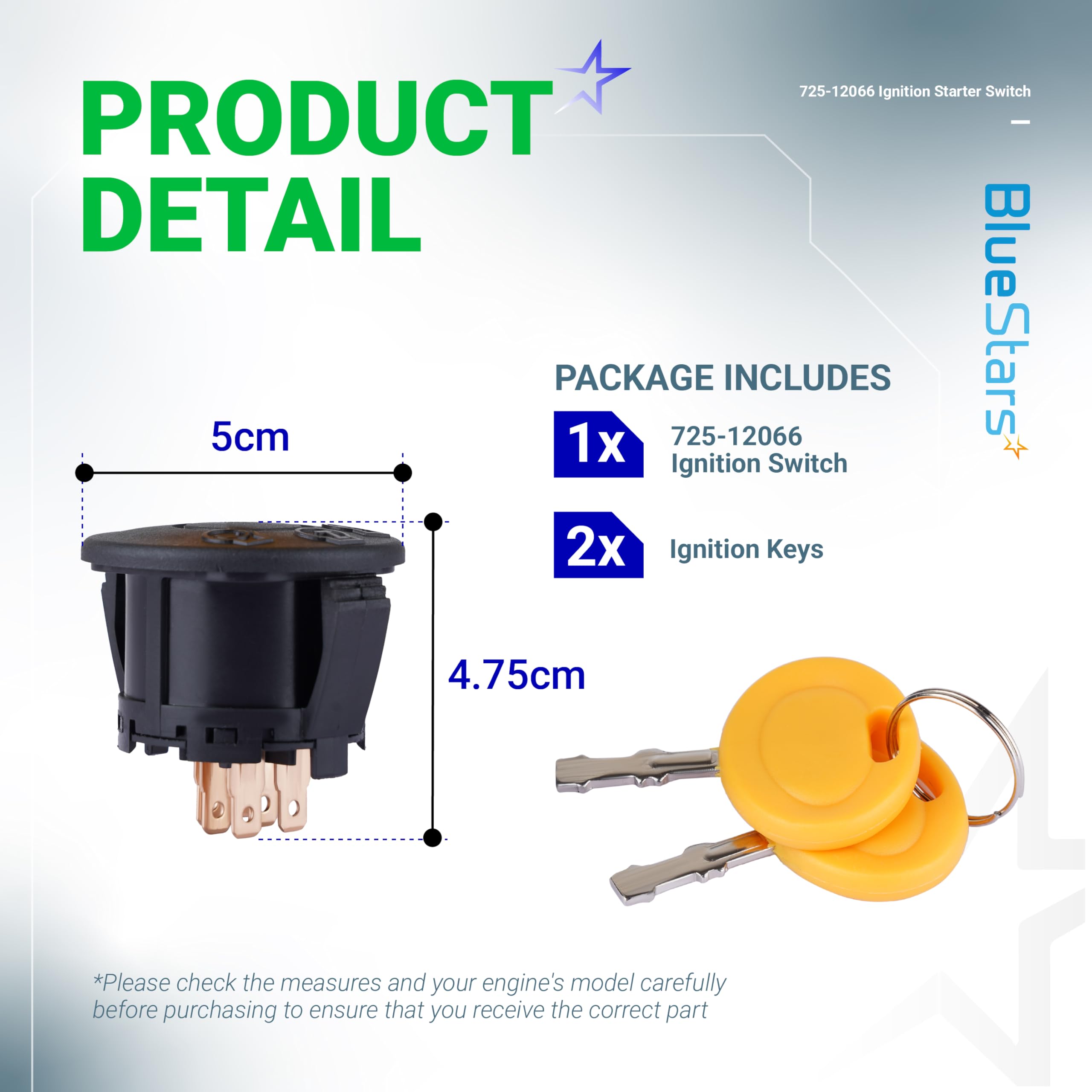 Amazon.com : BlueStars 725-12066 Ignition Switch 3 Position