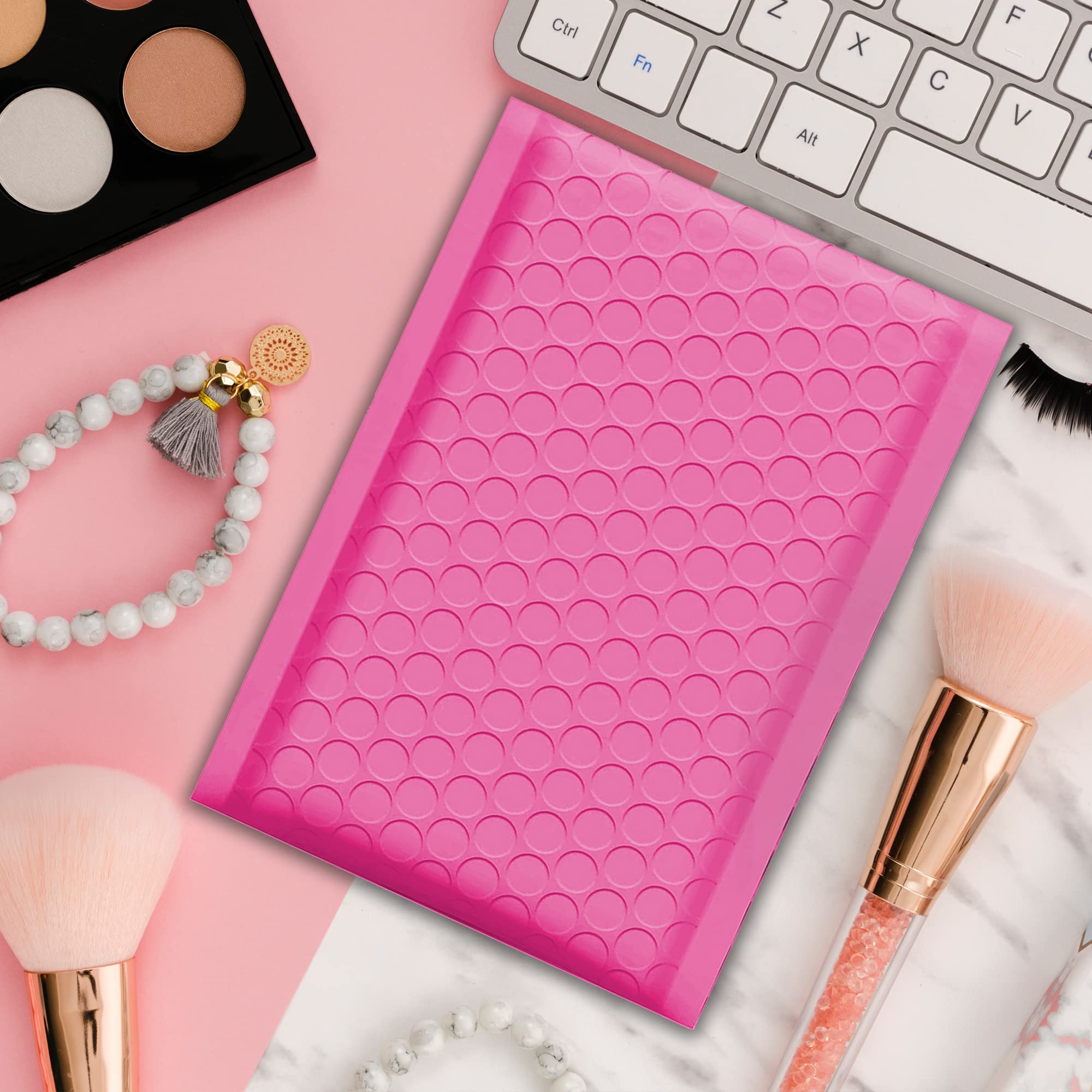 Yens Poly-Luftpolster-Versandtaschen, Farben und Größen, bester Preis (PM#000 (4 x 8), 50 Stück, Hot Pink)