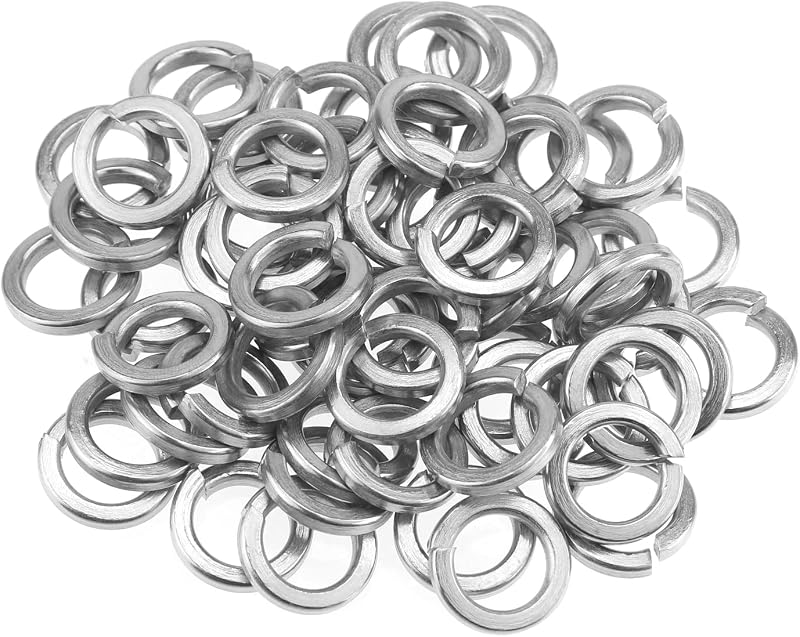 HELIFOUNER 50 Pieces M12 Stainless Steel Split Lock Washers, 304 Stainless Steel Spring Lock Washers for Screws Bolts, Silver