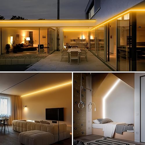 Miniatura 8 de Shine Decor Paquete de productos de cable de alimentación con kit de luces LED de neón cálidas de 2500K de 32.8 pies