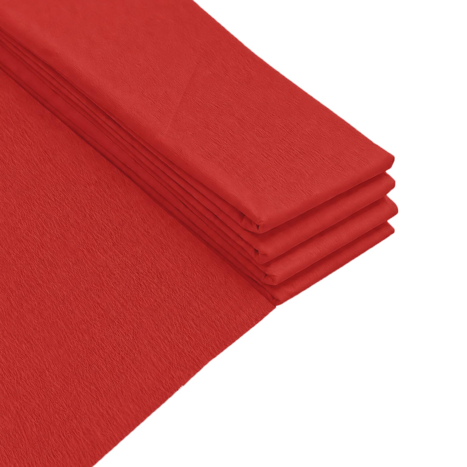 Pack of 10 Red Crepe Paper Sheets 50cm x 2m 17GSM 35% Stretch Craft Paper