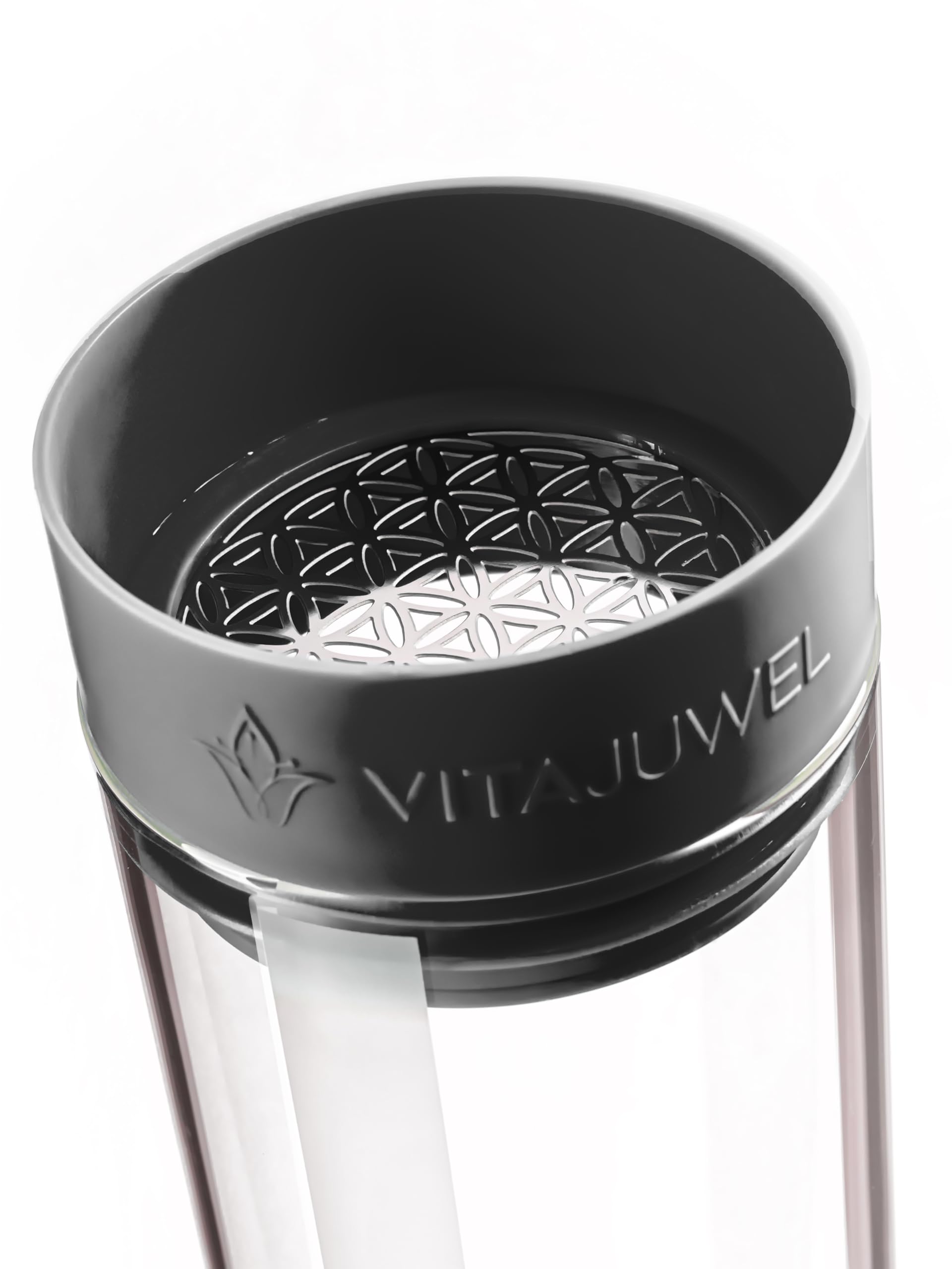 VitaJuwel Sana Carafe en verre sans module GemPod/pierre précieuse (Lava Black)