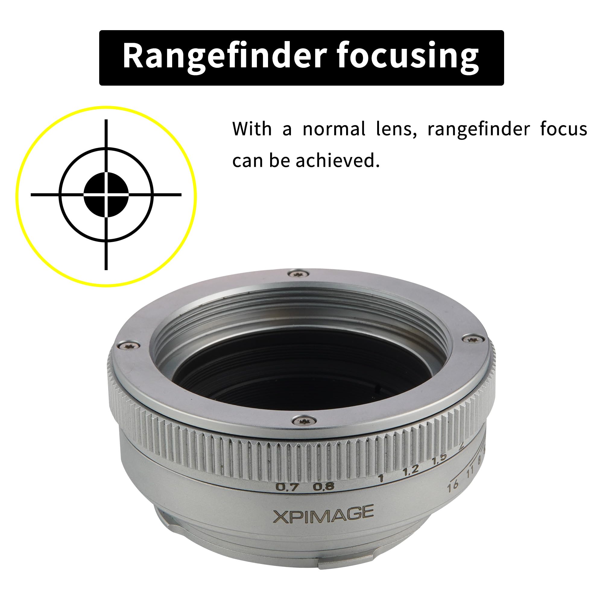 XPIMAGE Lens Mount Adapter Ring with Rangefinder Focus and Macro Extension for M42 Screw Thread Lens to Leica M Camera