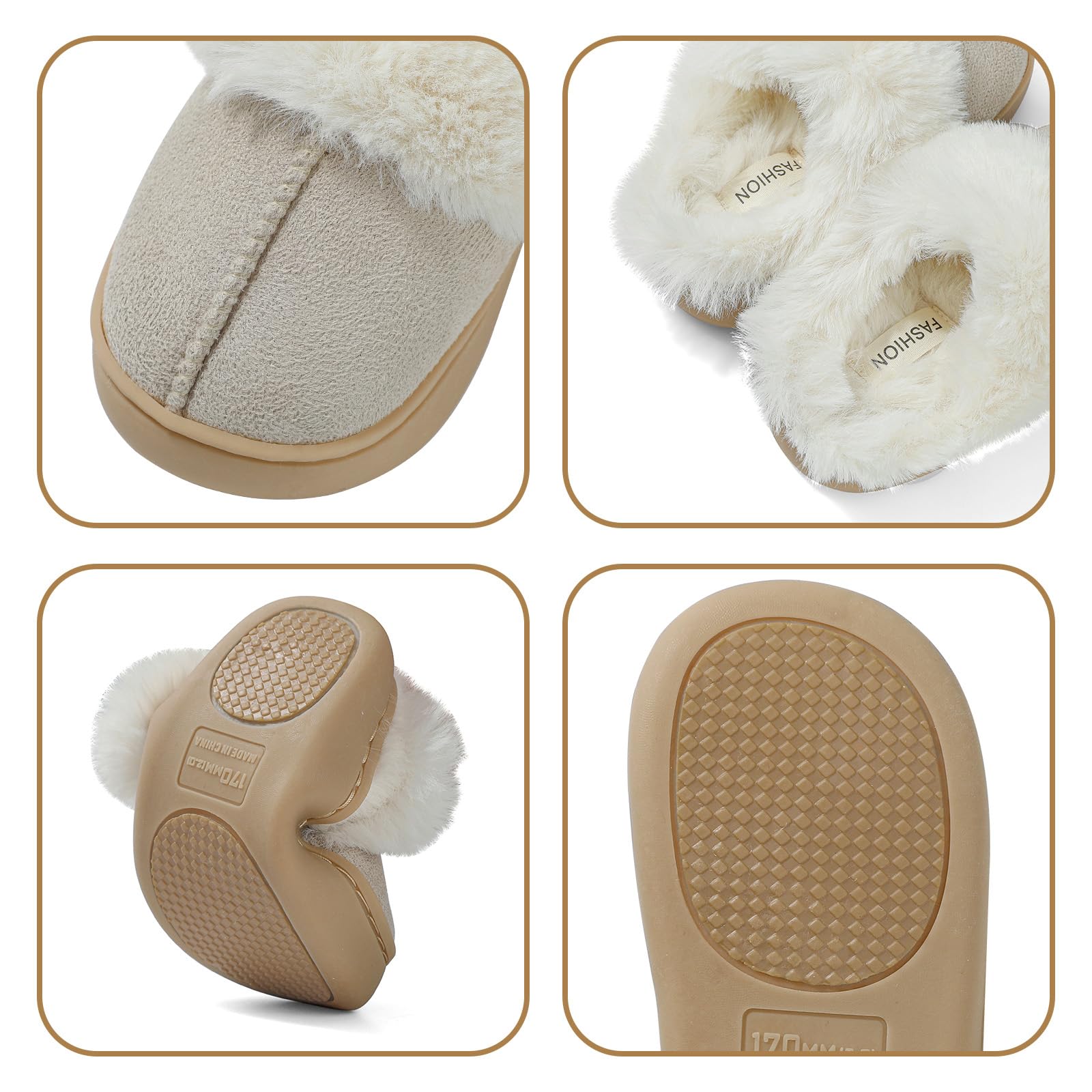 LACOFIA Pantuflas Peluche para Niños y Niñas Zapatillas de Estar por Casa Zapatos Invierno de Casa Antideslizantes y Cómodas para Niños