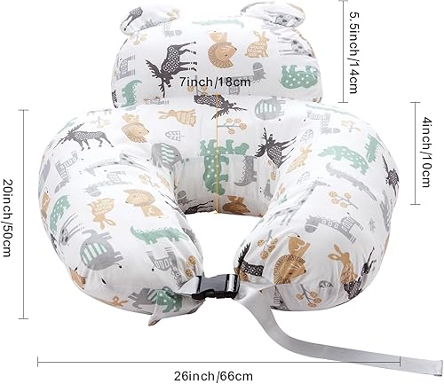 Miniatura 2 de Almohada ergonómica de lactancia para lactancia materna y biberón, almohada suave de apoyo para bebés recién nacidos, alivio de reflujo, funda