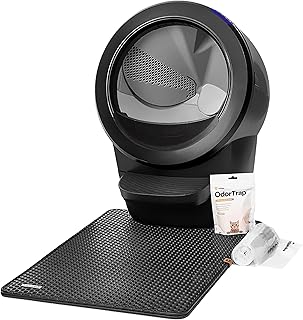 Litter-Robot 4 Beginner Bundle by Whisker (Black) - Automatic Self-Cleaning Cat Litter Box, WiFi Enabled, Includes Litter-Robot, 2 OdorTrap Pack Refills, 25 Waste Drawer Liners, Litter Trap Mat
