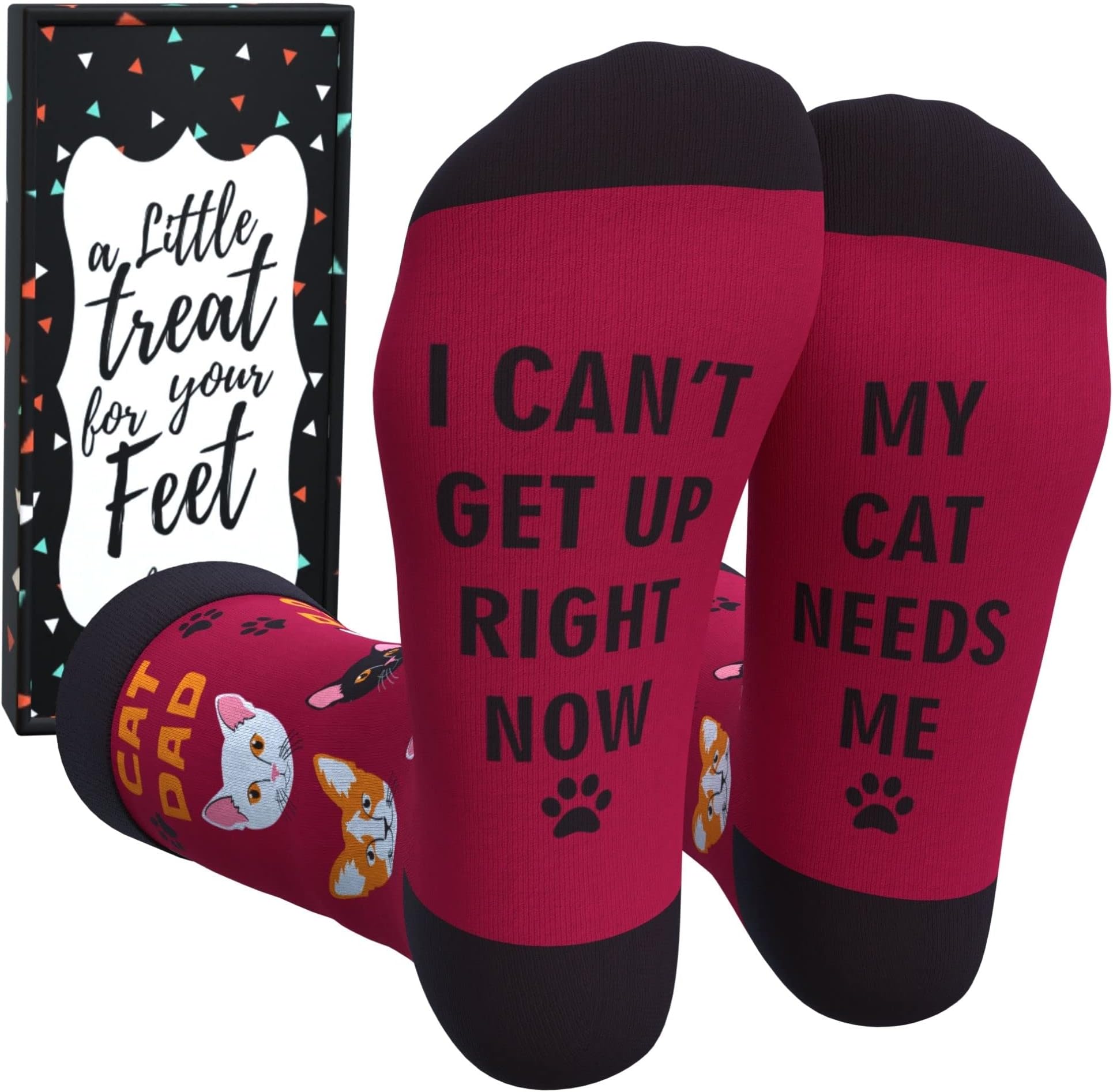 Men's Socks with Gift Box Cat Dad Dog Dad Fishing gift for him