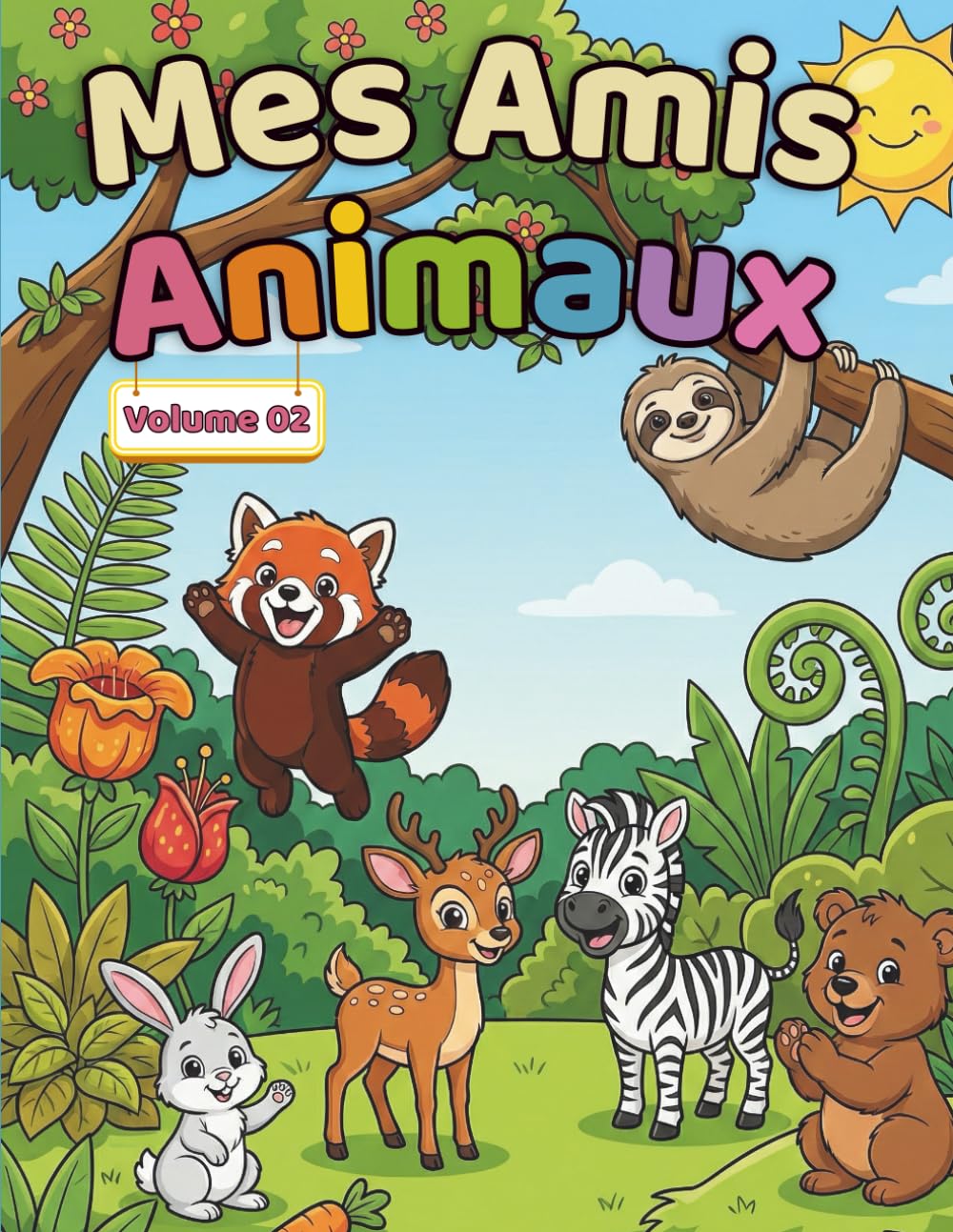 Mes Amis Animaux – Volume 2: Livre de Coloriage d’Animaux Mignons pour Enfants de 3 à 6 Ans