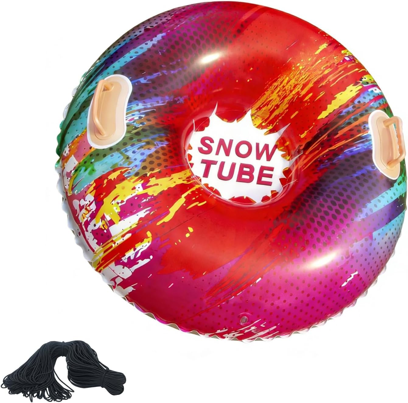 Tubo de Nieve Inflable Resistente 90 cm PVC Reforzado Prueba de Heladas Asas Integradas Trineo Invierno Aire Libre
