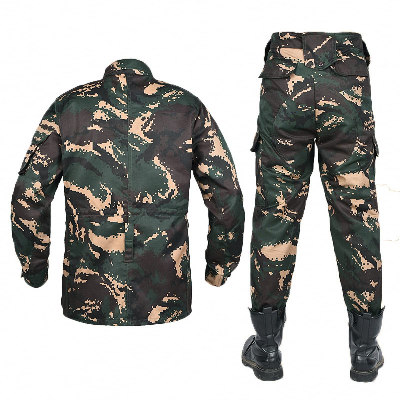 Tuta Tattica da Uomo all'aperto, Giacca da Campeggio/Arrampicata/Escursionismo Resistente all'Usura, Abbigliamento da Lavoro per Allenamento Estivo da Campo