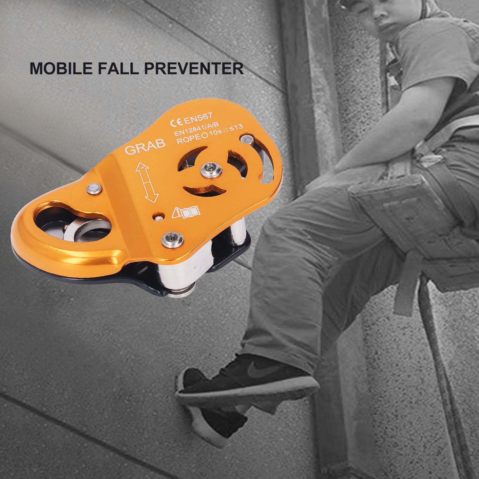 Keenso Corde d'escalade Mobile, Dispositif de Anti-Chute à Verrouillage Automatique pour Les Travaux Aériens d'alpinisme