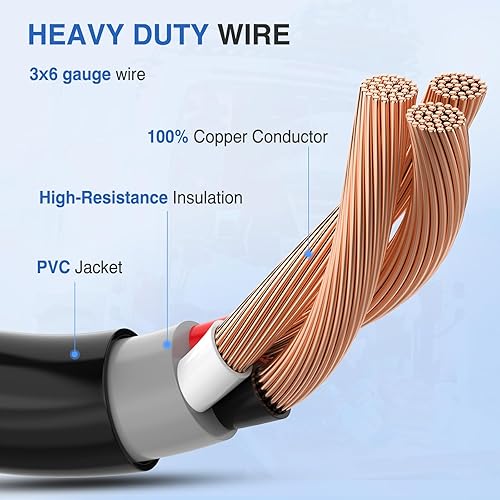 Miniatura 9 de Nilight Cable adaptador de cargador EV de 50 amperios a 50 amperios de cobre puro de 250 V de cobre puro de 250 V para conversión de enchufe EV,