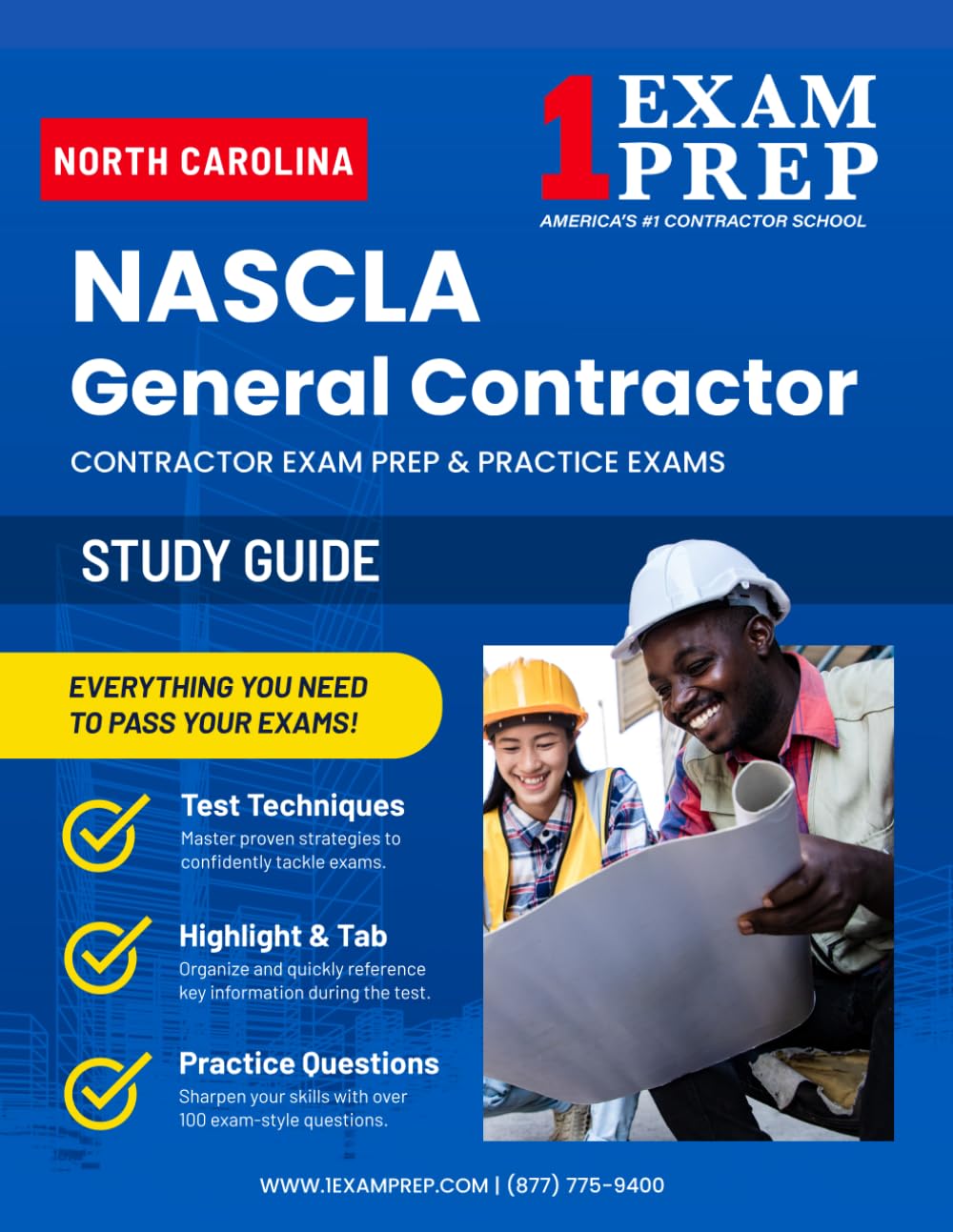 North Carolina NASCLA General Contractor Exam Prep Practice Exams: 500+ Questions with Full-Length Final Exam