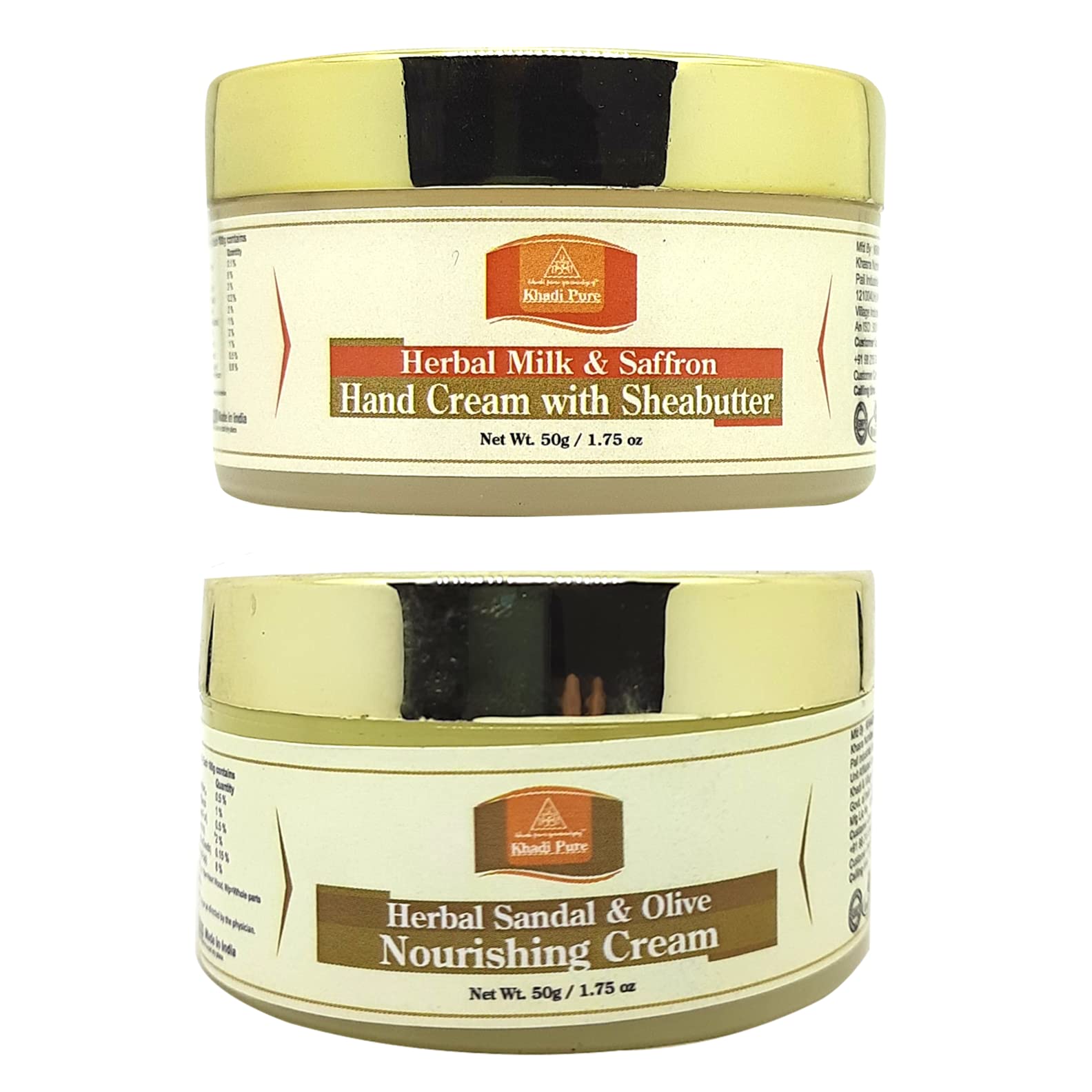 Khadi Pure Milk Saffron Herbal Hand & Sandal Olive Nourishing Cream, 50 g (Pack of 2)-image-24