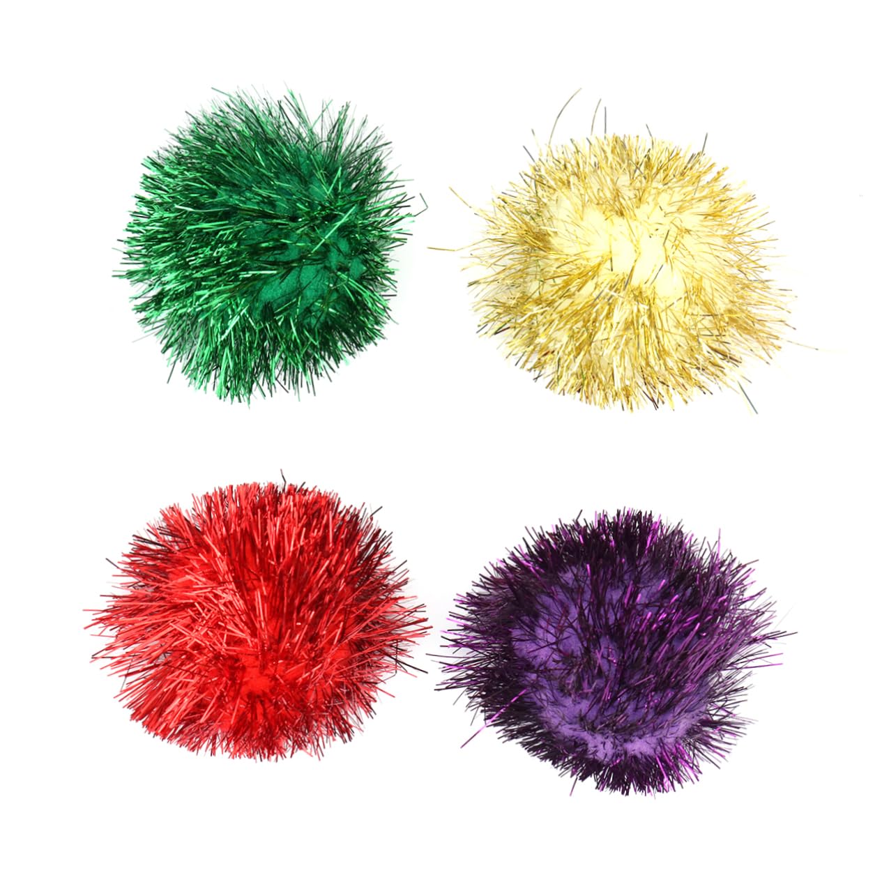 CORHAD 30pcs Glitter Balls for Cats Interactive Dog Cat Toys Elasticity Enhance Playtime Random