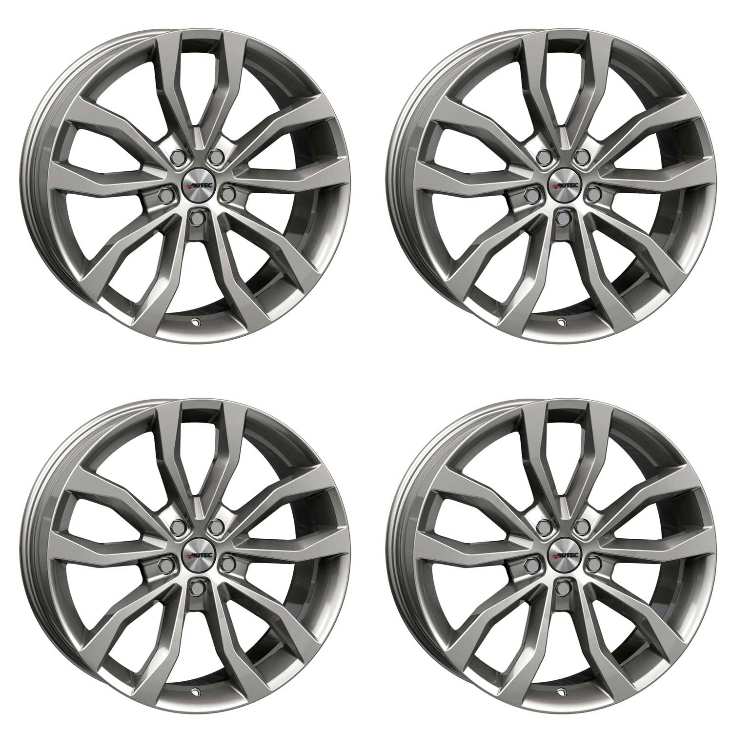 4x AUTEC Felgen Alufelgen UTECA 8.5x19 ET45 5x112 Titansilber kompatibel mit Audi A6 S4