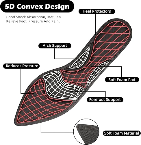 Miniatura 3 de 4 pares de plantillas de tacón alto, almohadillas transpirables para zapatos de 10.03 pulgadas, relleno de esponja cómoda para mujeres, dolor de